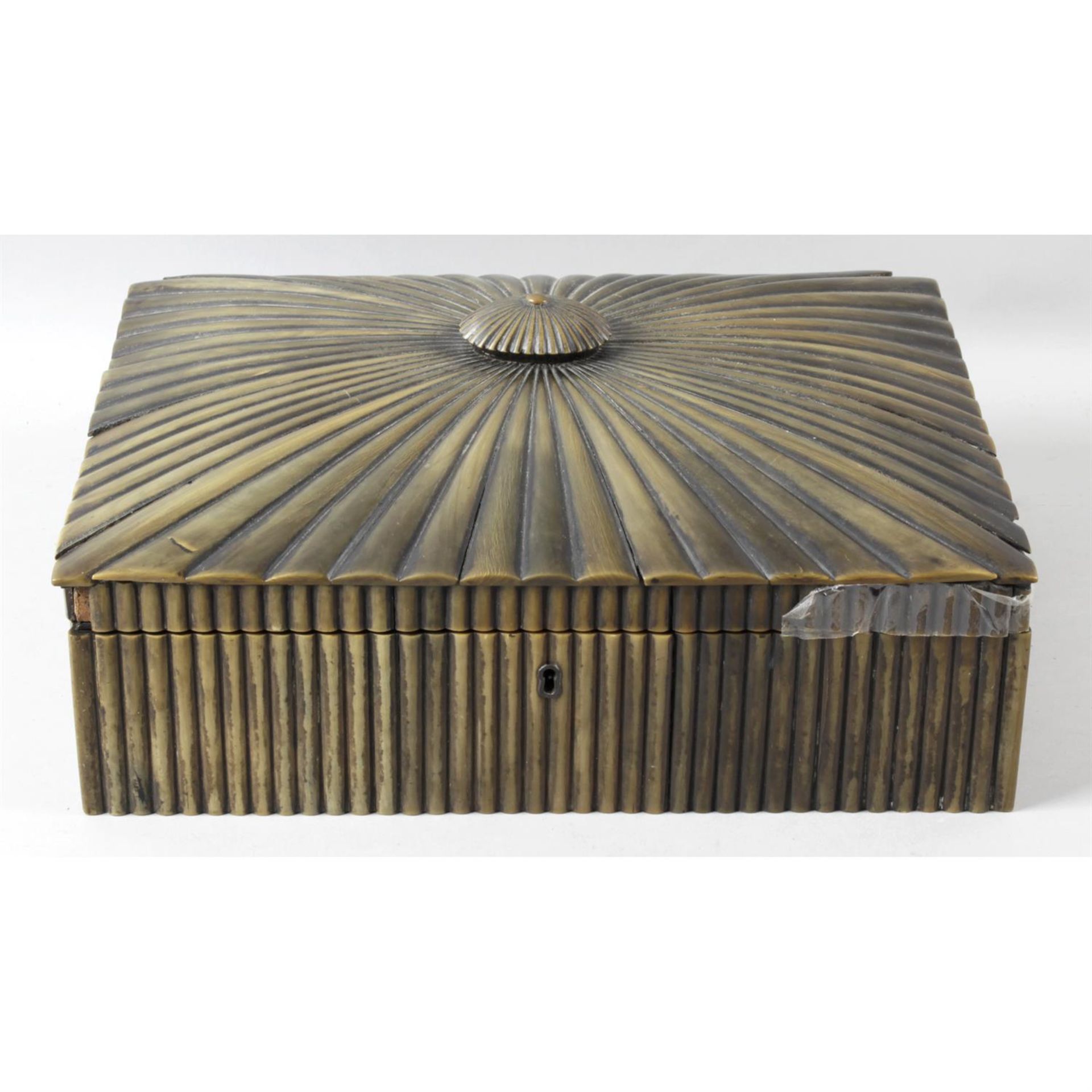 A 19th century Anglo Indian horn veneered ladies work box or sewing box.