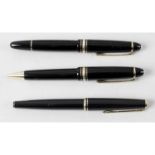 A Montblanc Meisterstuck Pix ballpoint pen, together with a similar propelling example.