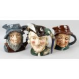 Three Royal Doulton character mugs, plus a large mixed selection of stoneware, pottery beer steins