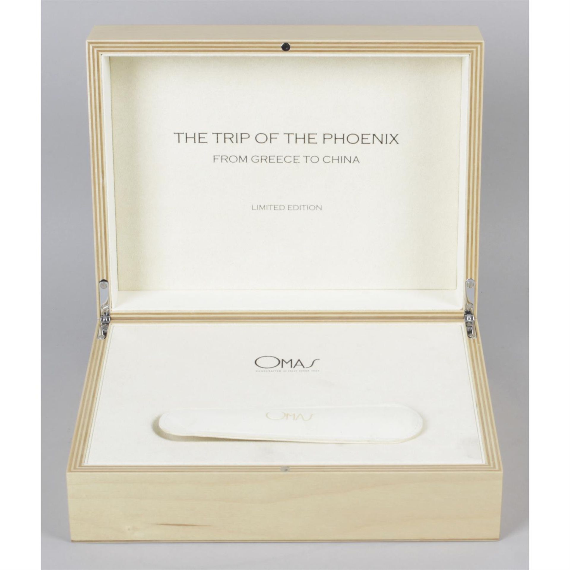 An Omas 'The Trip Of The Phoenix From Greece to China' limited edition pen box.