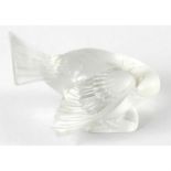 An R. Lalique 'Moineau Coquet' paperweight modelled as a sparrow.