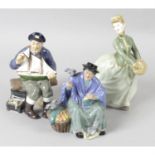 Ten Royal Doulton figurines, together with eight assorted Coalport figurines. (18)