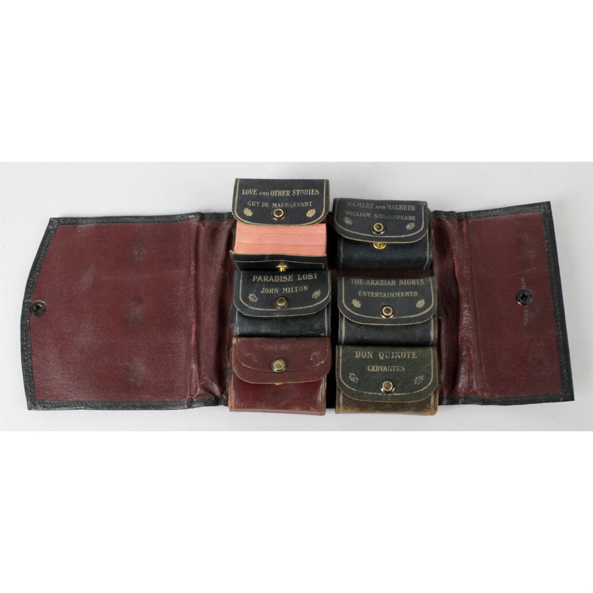 An unusual late 19th/early 20th century black faux leather pouch. - Image 2 of 3