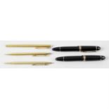 A mixed selection of assorted pens, to include two Montblanc Meisterstuck No 149 fountain pens,