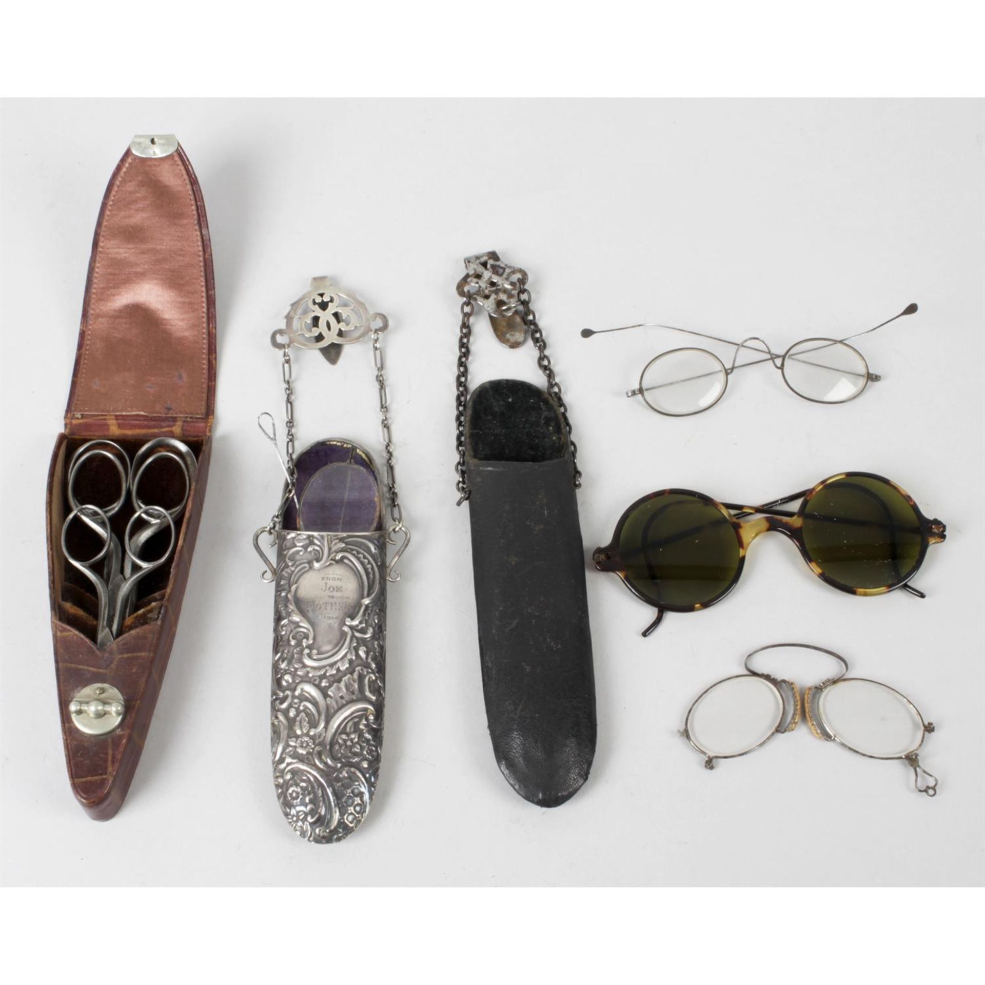 A mixed selection of assorted items, to include various spectacles in cases, etc.