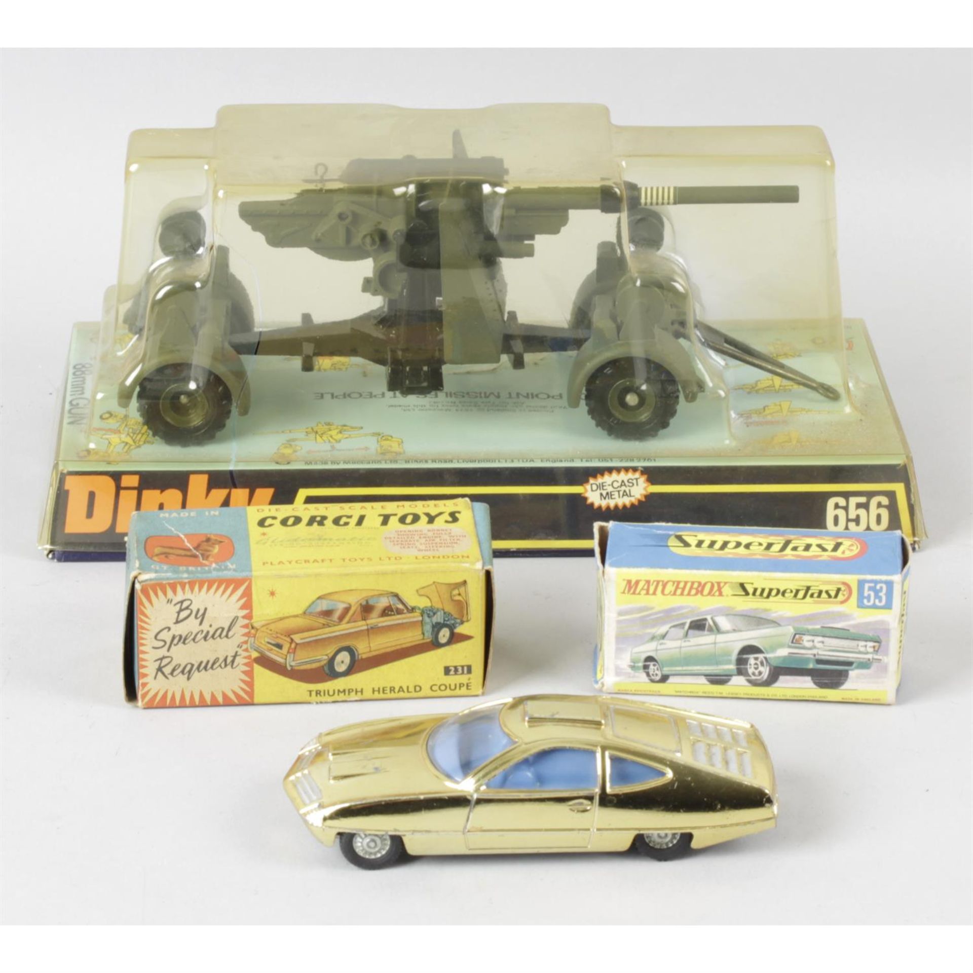 A small mixed selection of assorted die cast model vehicles, to include Conrad, Dinky Toys and