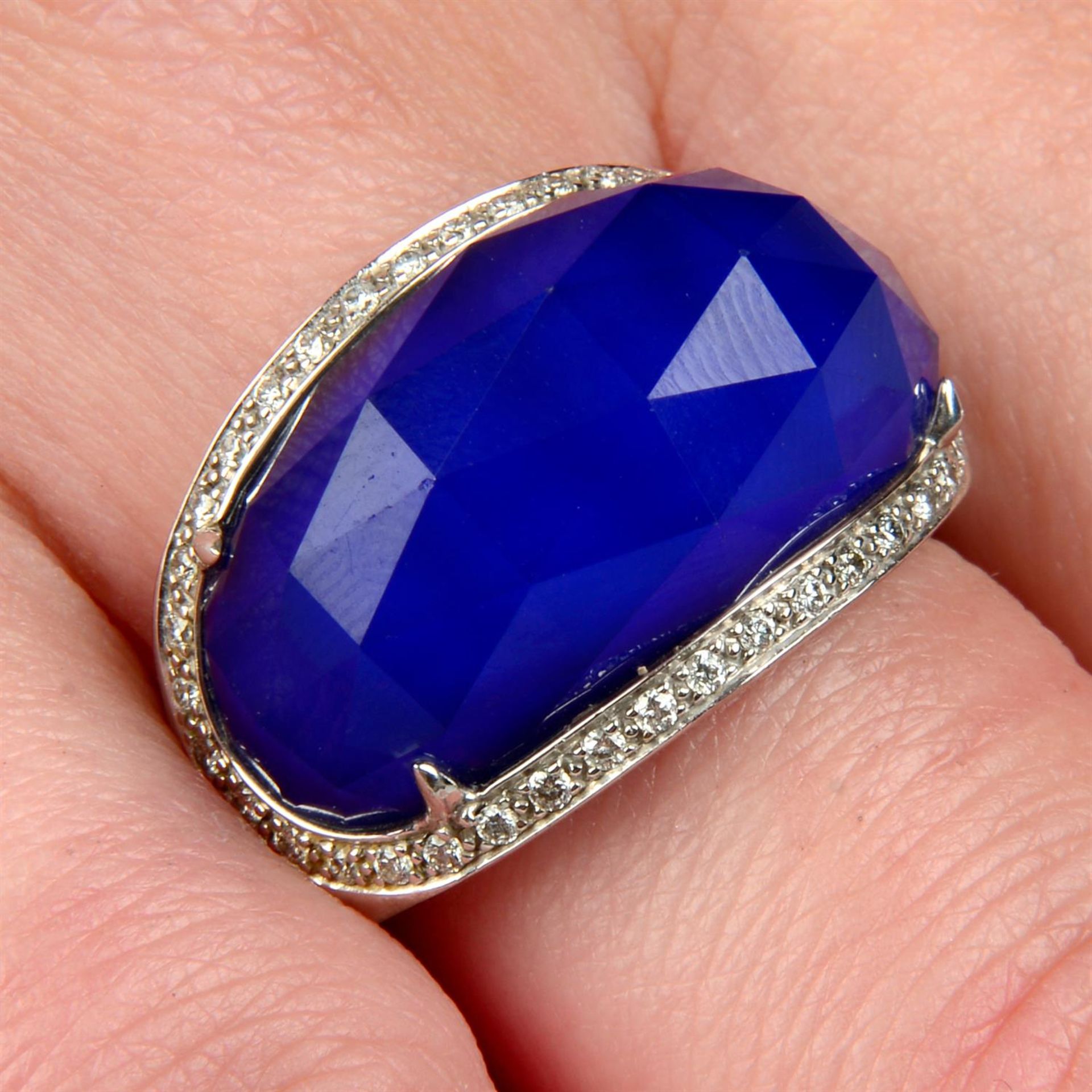 An 18ct gold brilliant-cut diamond and blue 'Crystal Haze' ring, by Stephen Webster.