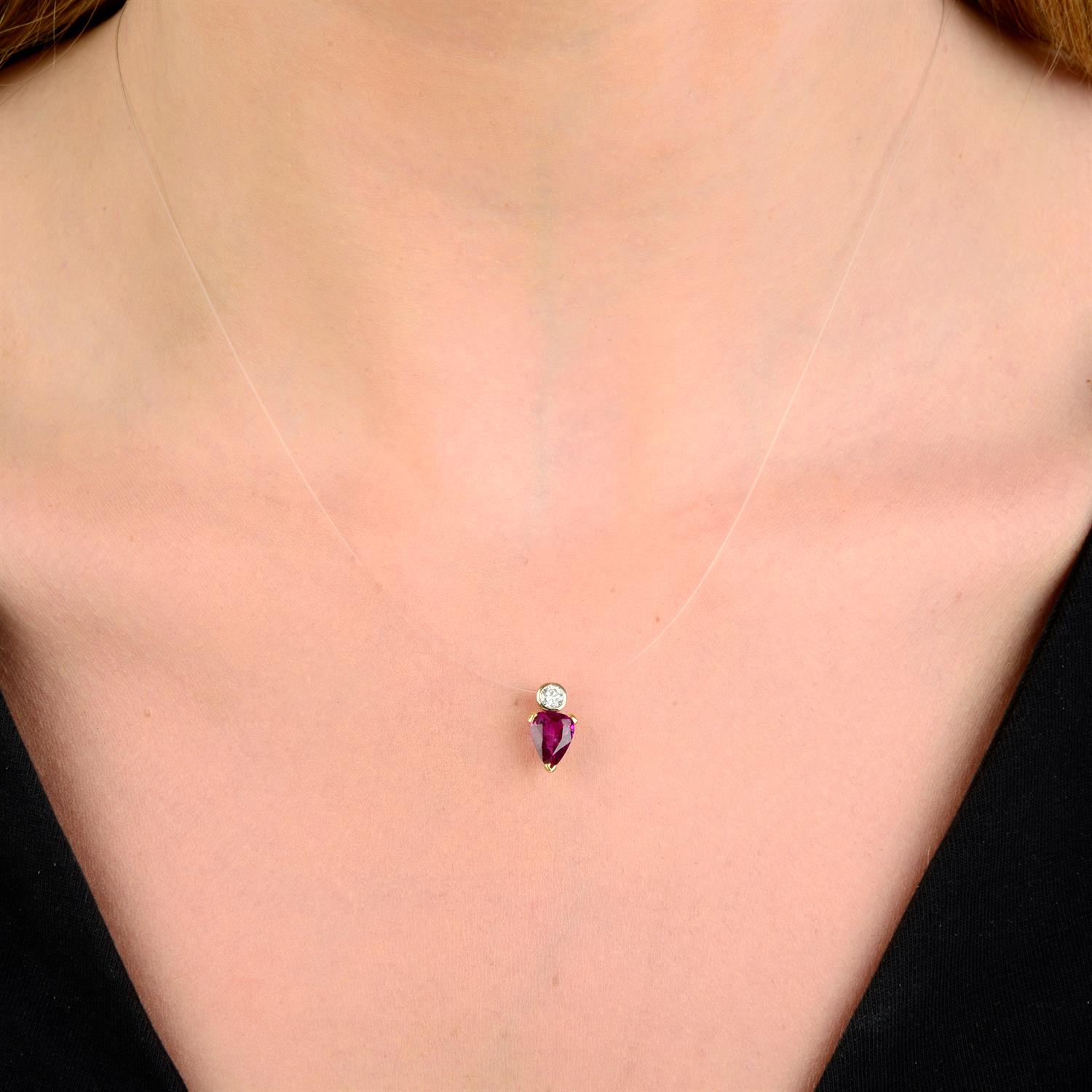 A ruby and brilliant-cut diamond pendant - to send for verbal - Image 4 of 4