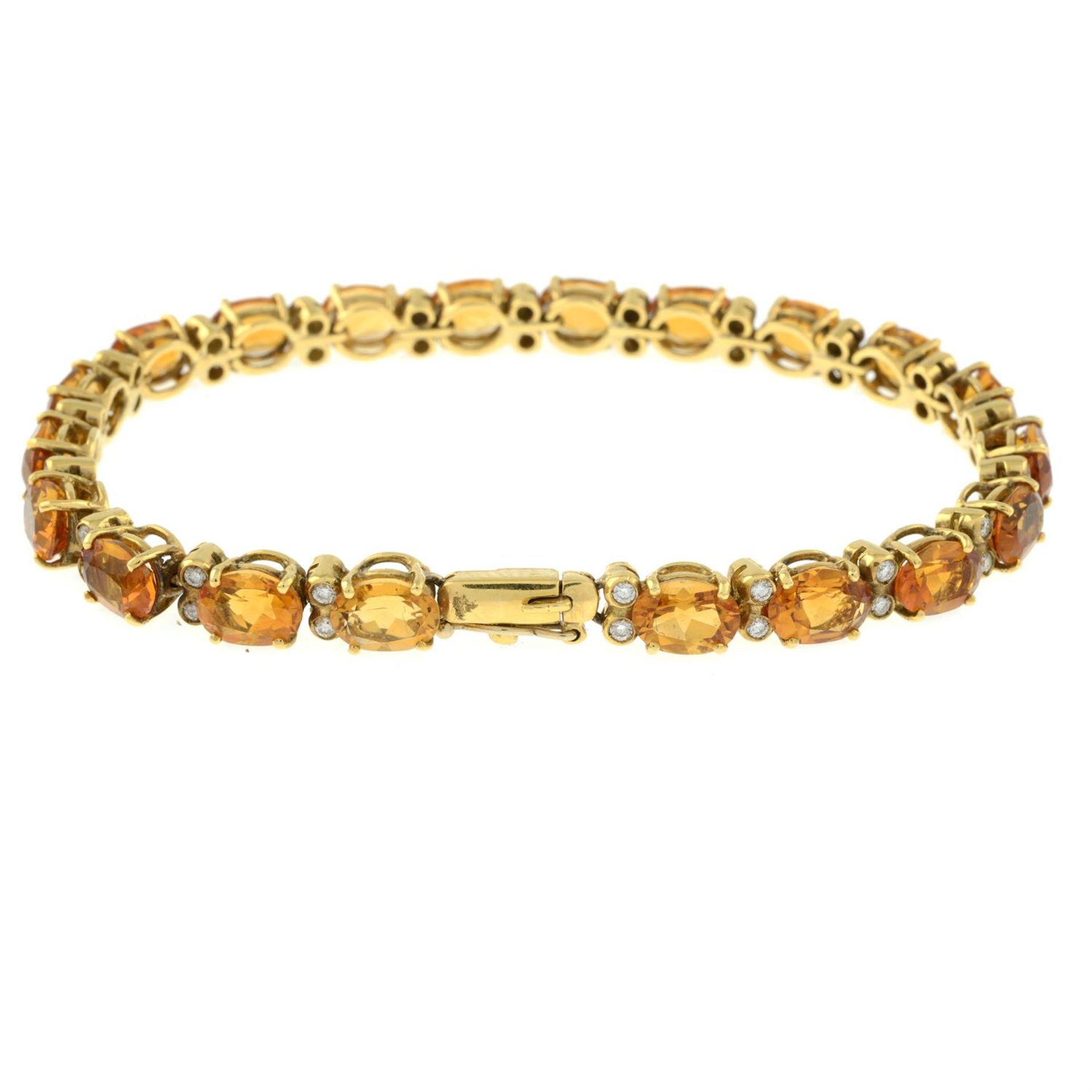 A citrine bracelet, with brilliant-cut diamond spacers. - Image 3 of 3