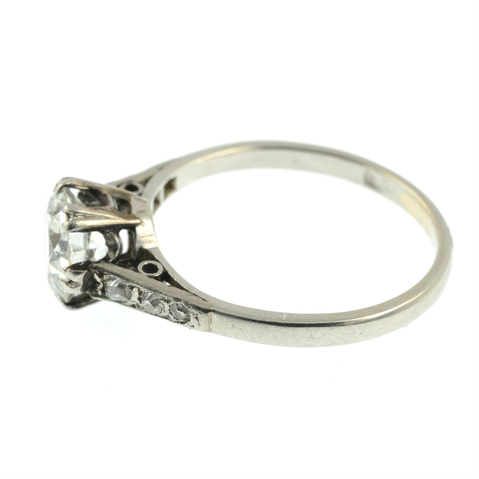 A mid 20th century platinum brilliant-cut diamond single-stone ring. - Image 3 of 5