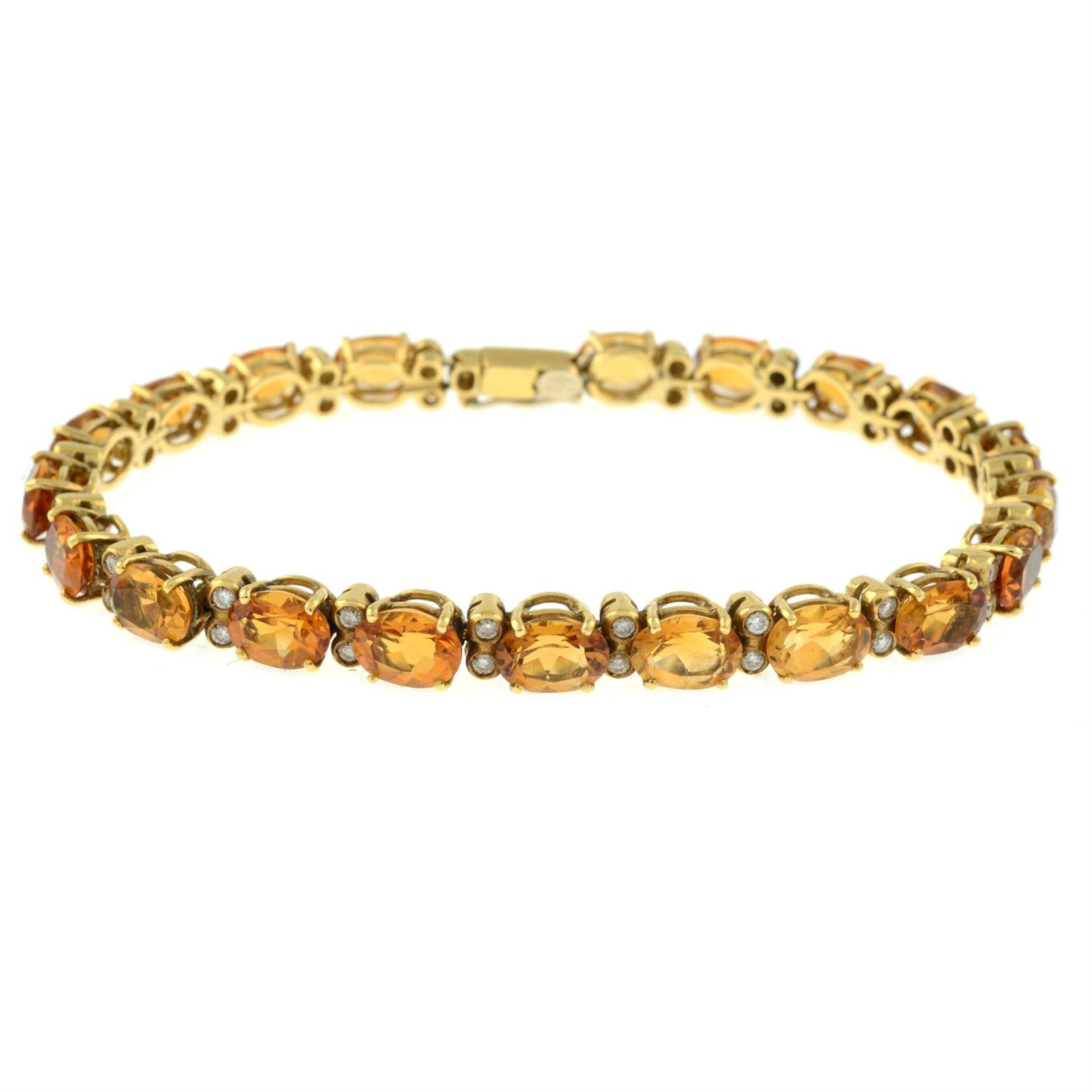 A citrine bracelet, with brilliant-cut diamond spacers. - Image 2 of 3
