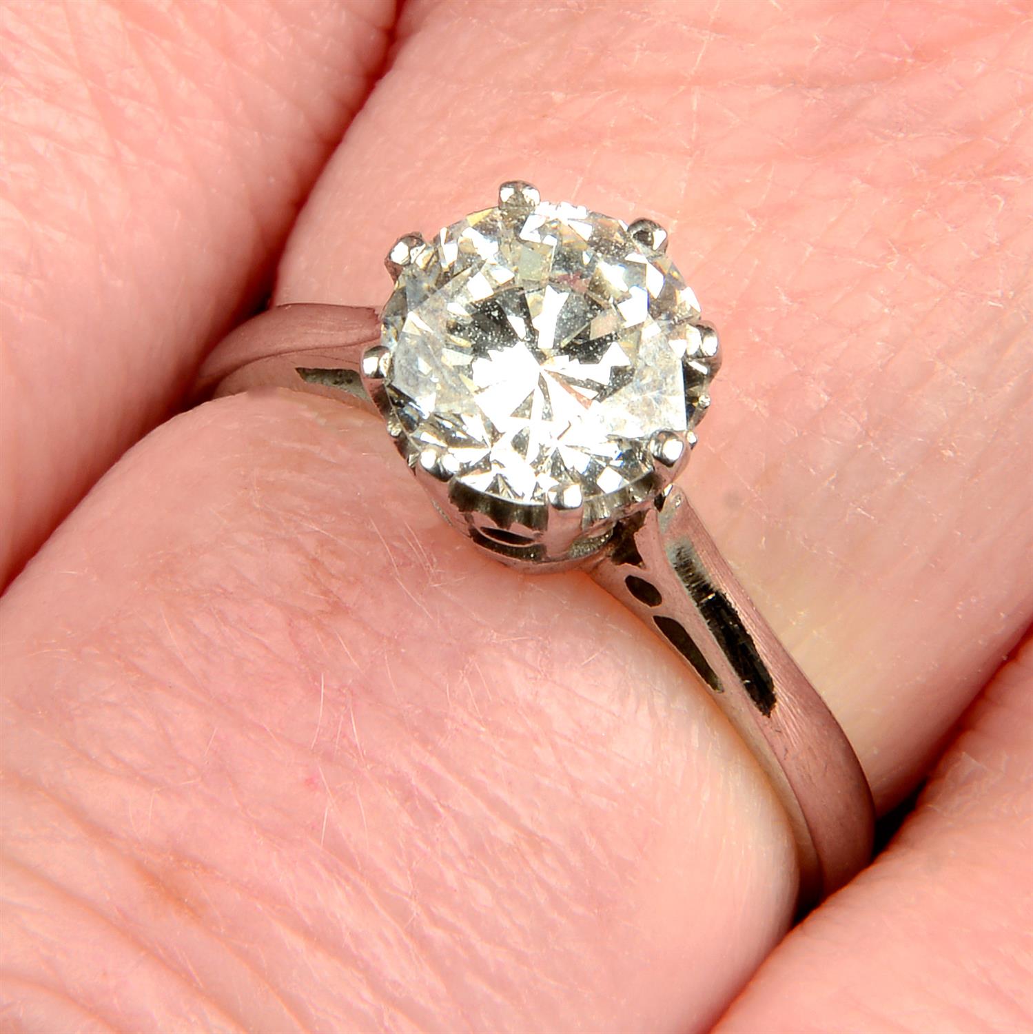 A mid 20th century 18ct gold brilliant-cut diamond single-stone ring.