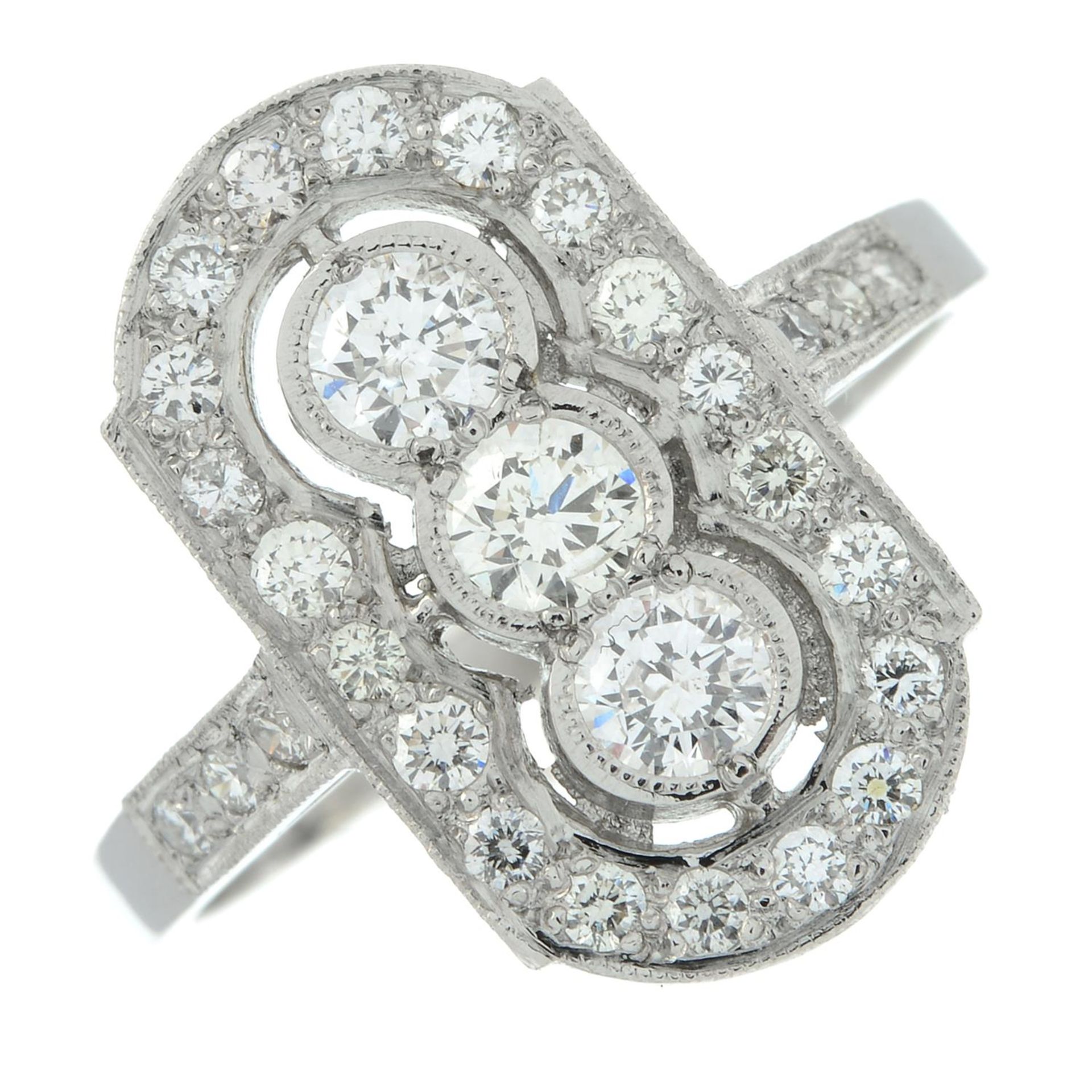 A brilliant-cut diamond geometric dress ring. - Image 2 of 5