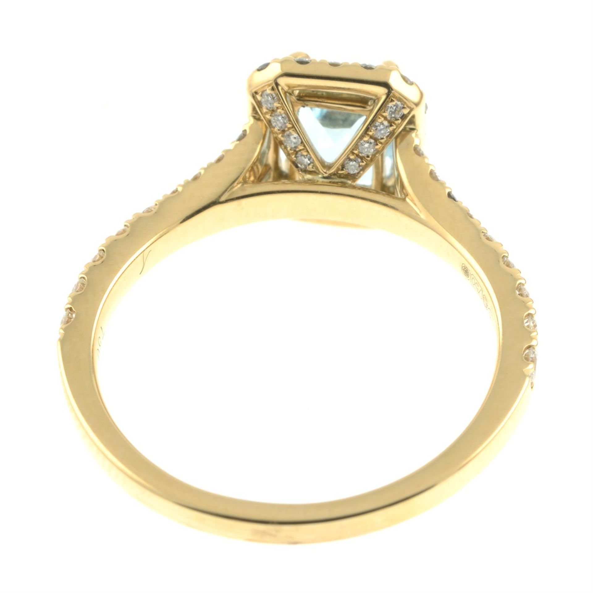 An 18ct gold aquamarine and brilliant-cut diamond dress ring. - Image 4 of 5