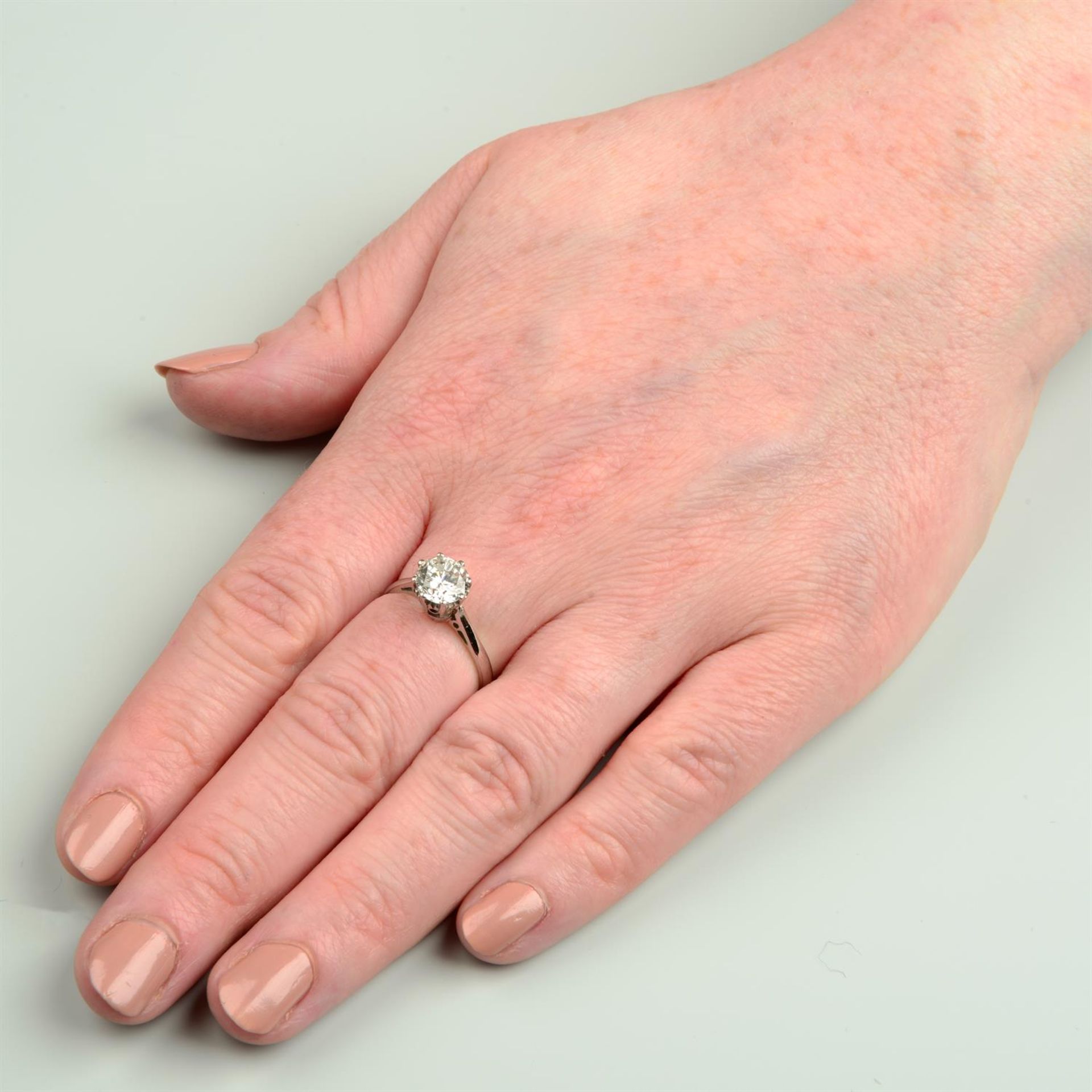 A mid 20th century 18ct gold brilliant-cut diamond single-stone ring. - Image 5 of 6