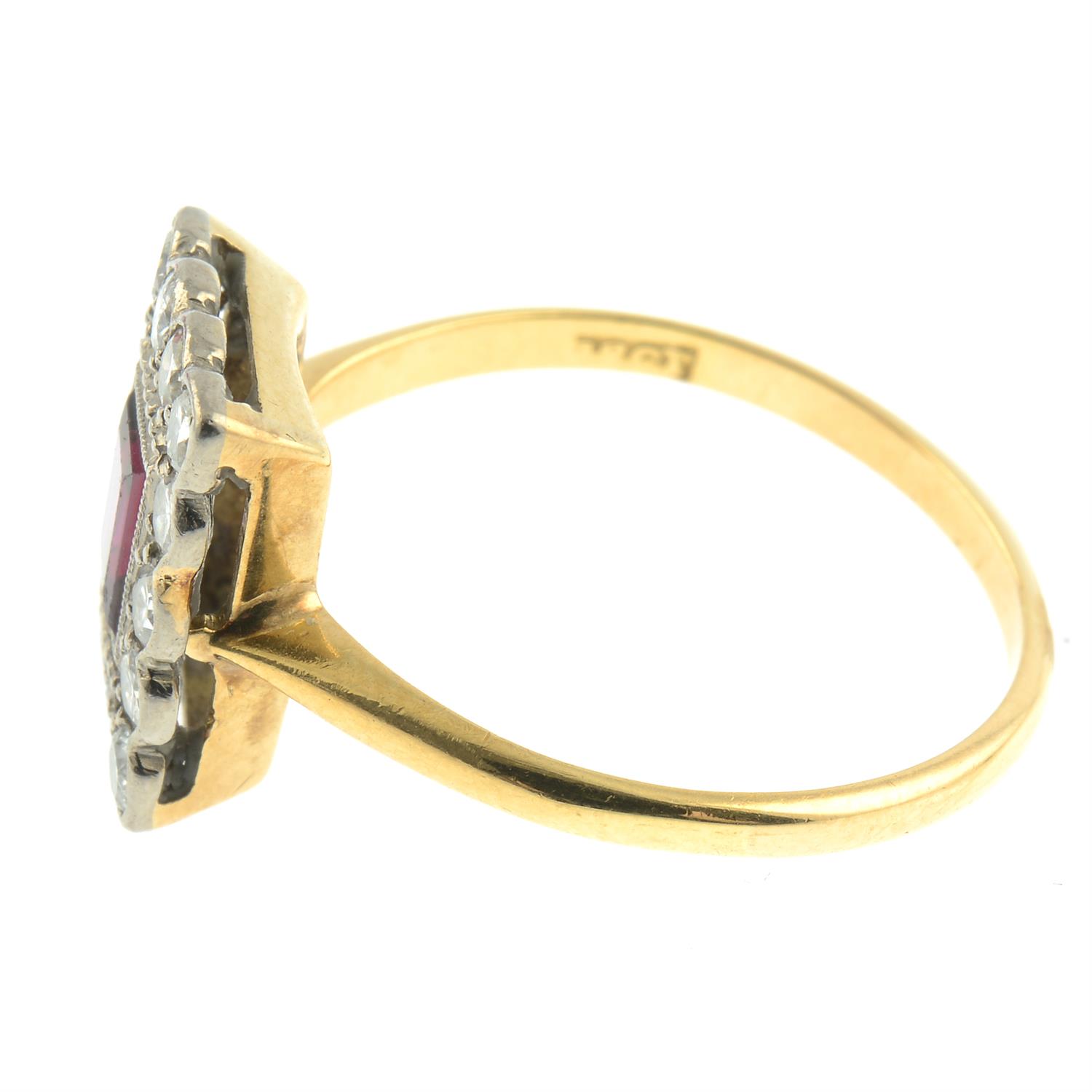 An early 20th century 18ct gold ruby and brilliant-cut diamond cluster ring. - Image 3 of 5
