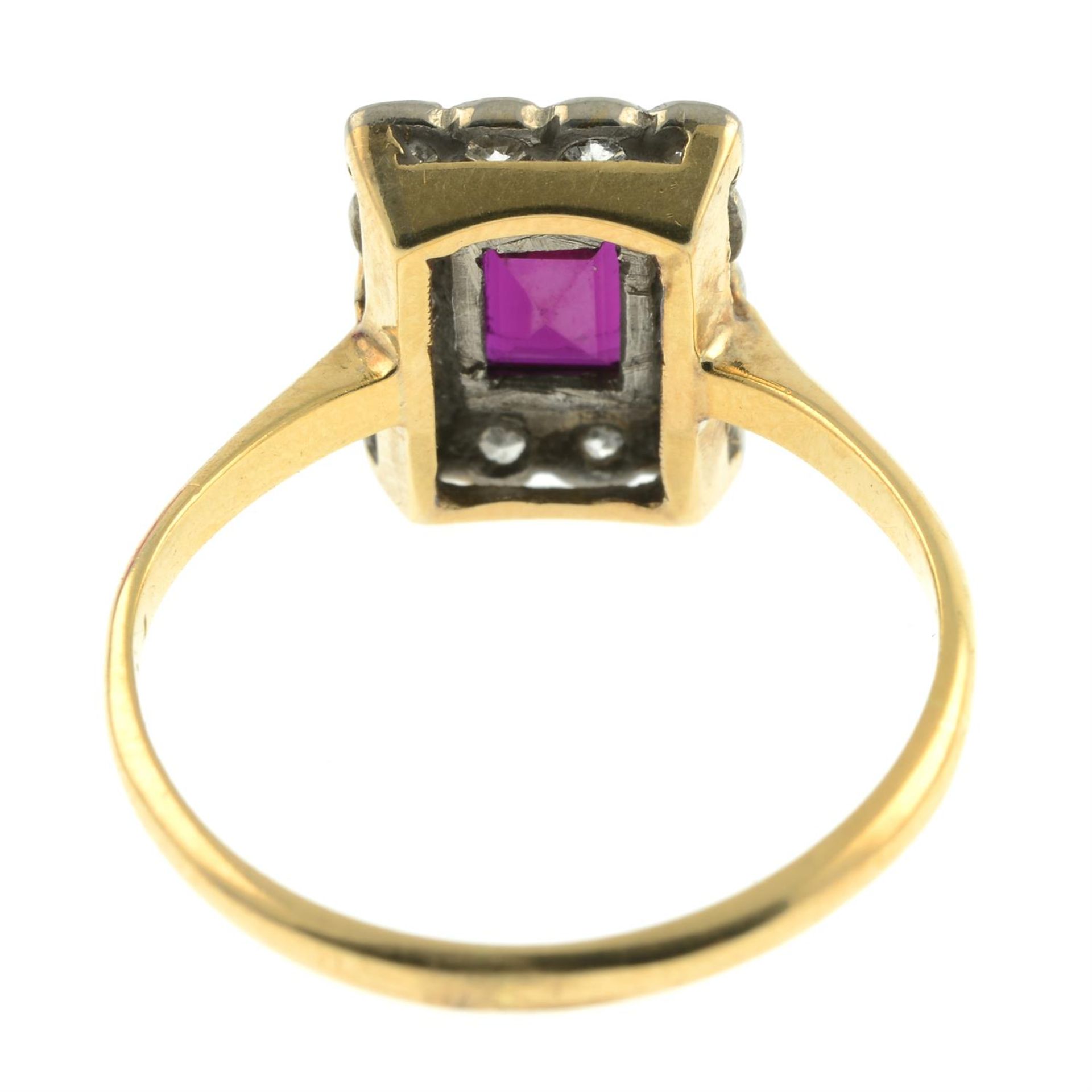 An early 20th century 18ct gold ruby and brilliant-cut diamond cluster ring. - Image 4 of 5
