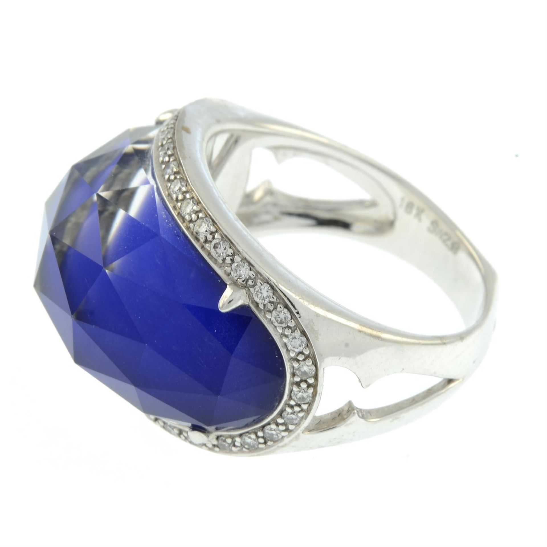 An 18ct gold brilliant-cut diamond and blue 'Crystal Haze' ring, by Stephen Webster. - Image 4 of 5