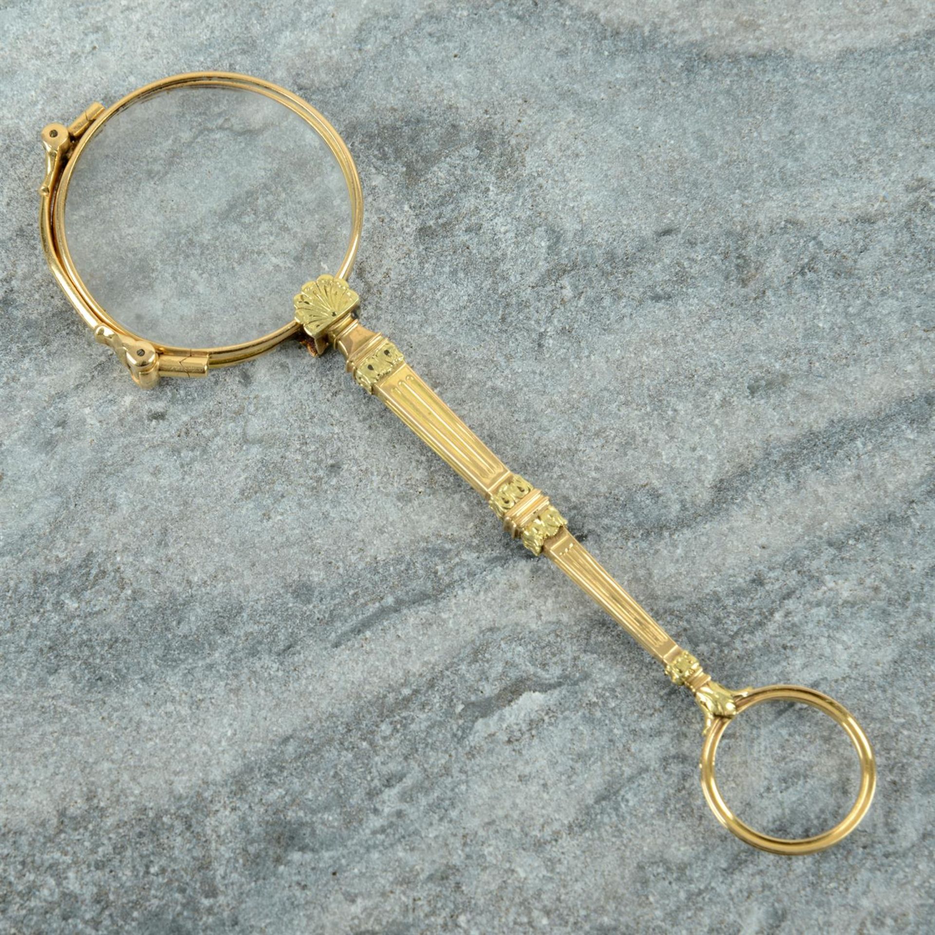 A pair of early 19th century bi-colour gold lorgnettes.