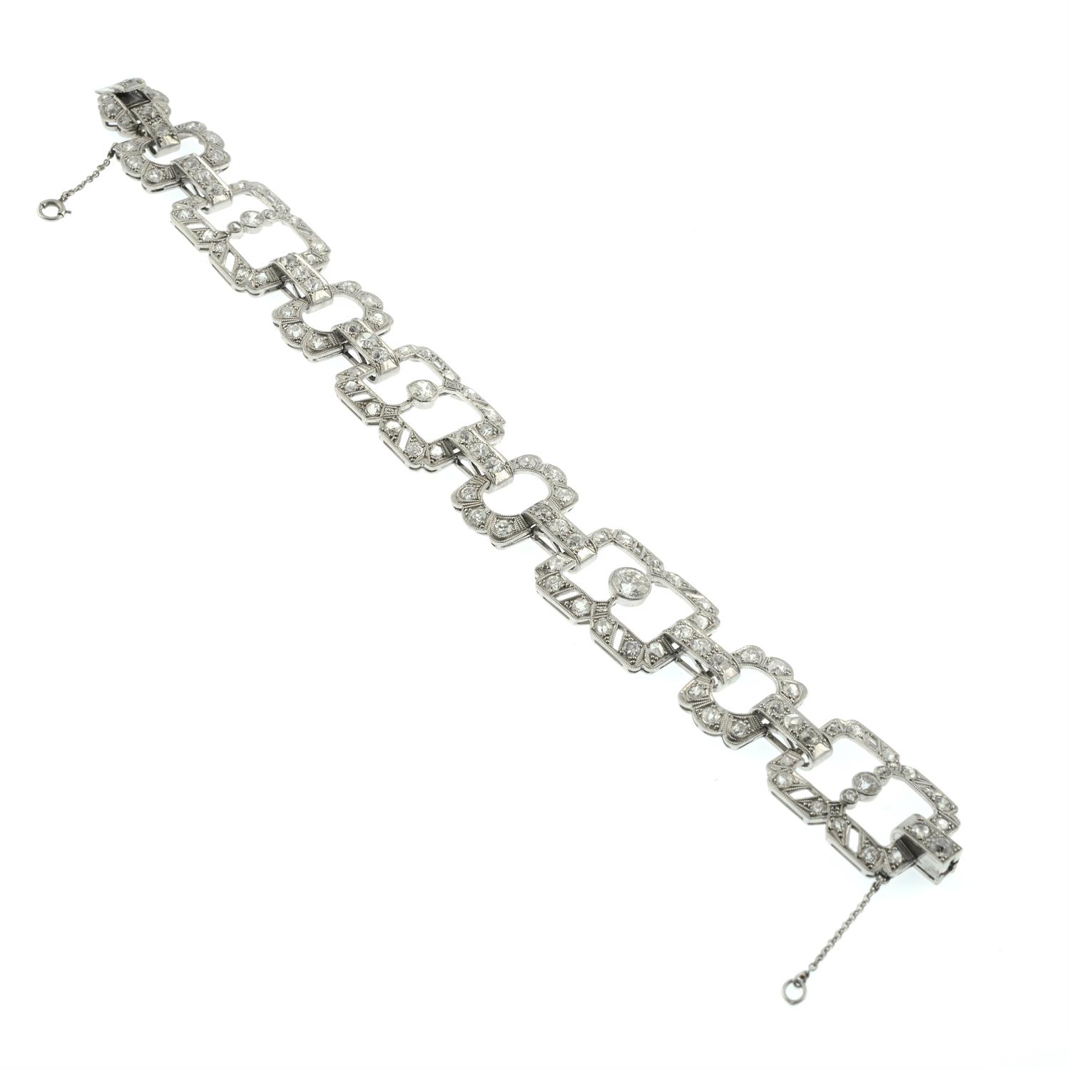 An Art Deco old and rose-cut diamond bracelet. - Image 3 of 4