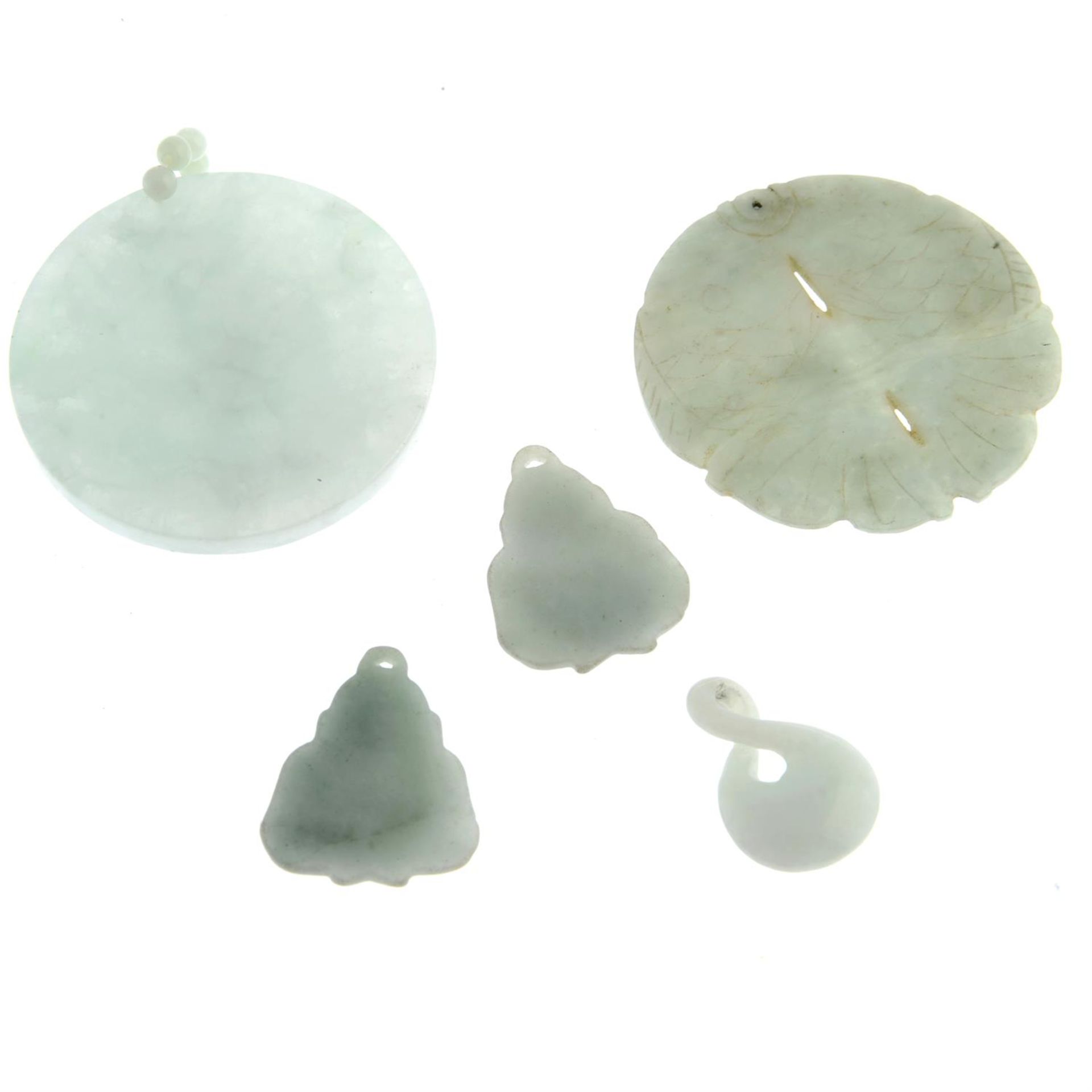 Five jade pendants. - Image 2 of 2