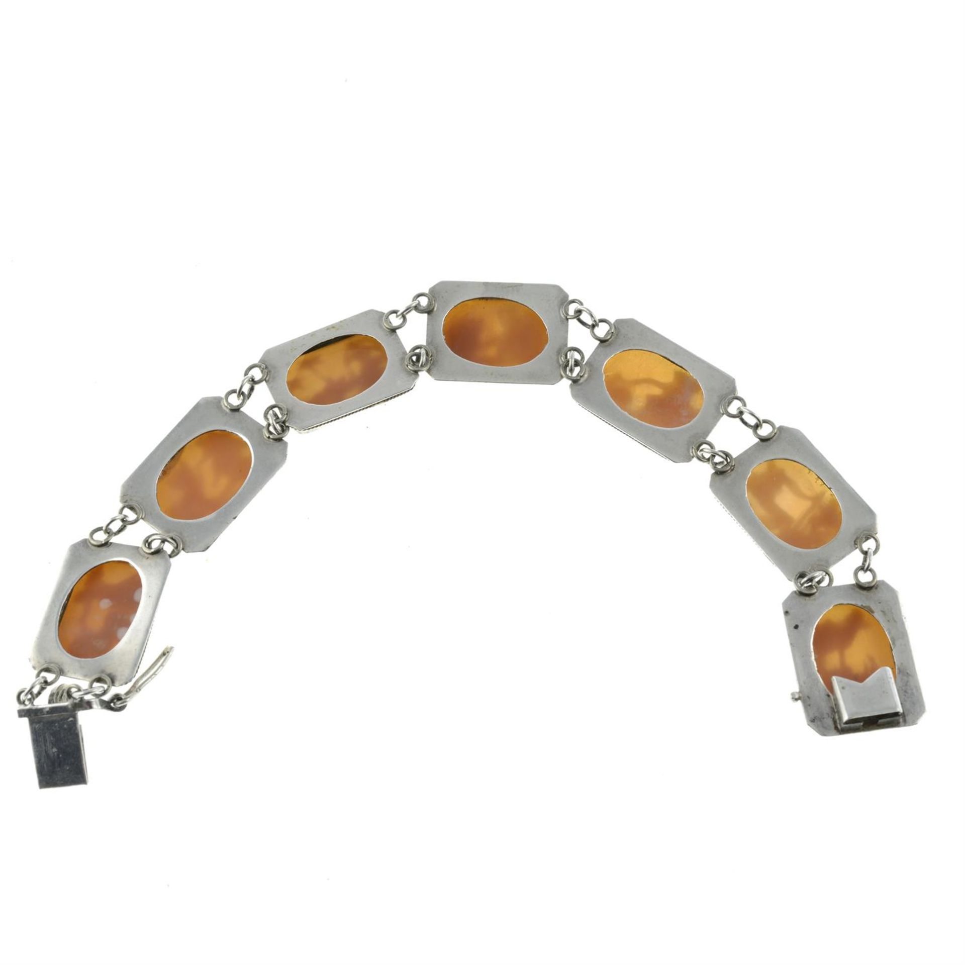 A shell cameo 'Days of the Week' bracelet. - Image 2 of 2