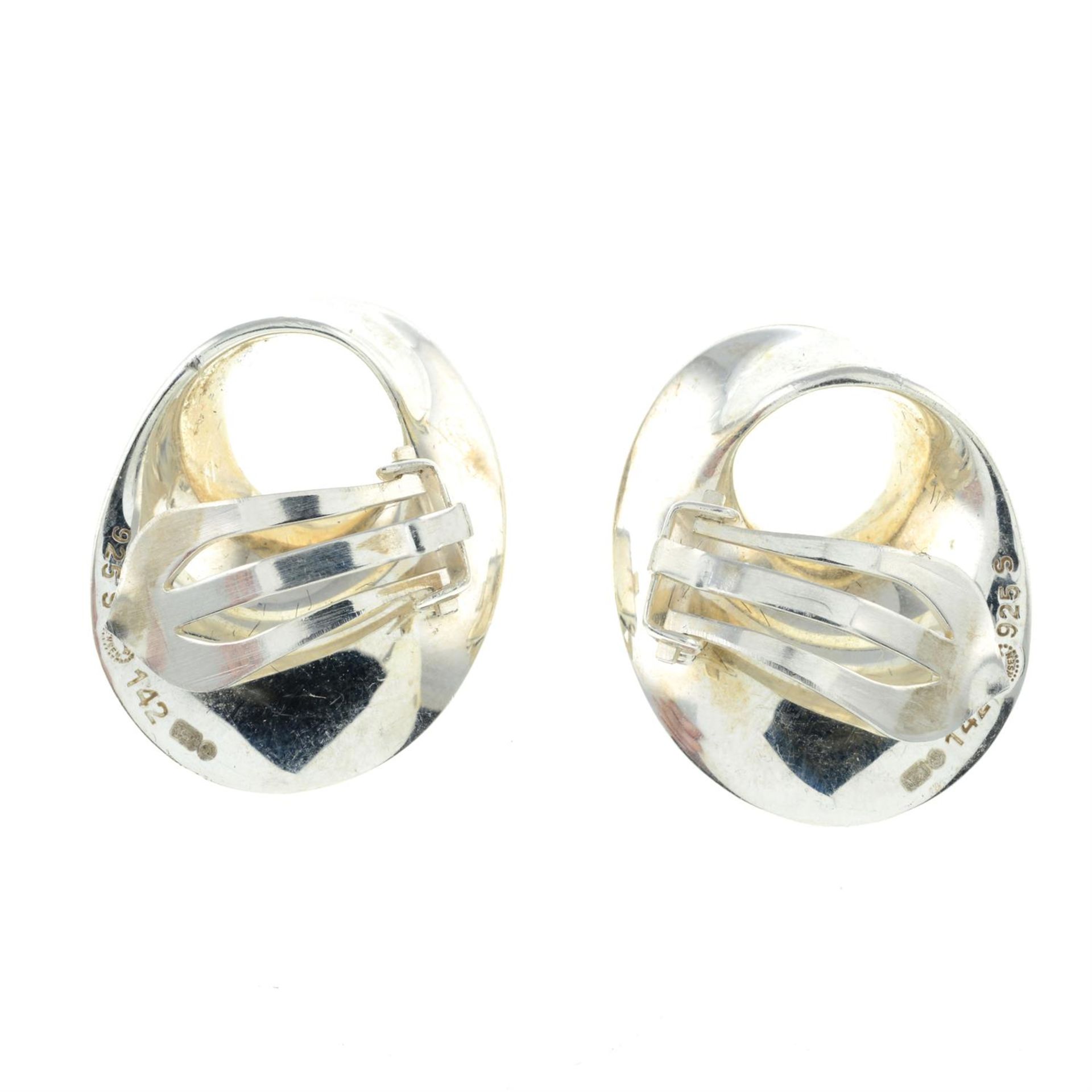 A pair of silver 'Mobiuis' earrings, by Georg Jensen. - Image 2 of 2