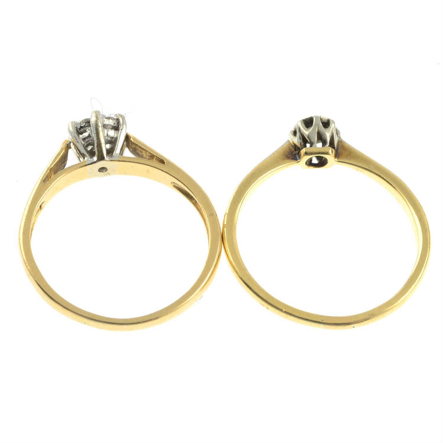Two diamond rings. - Image 2 of 2
