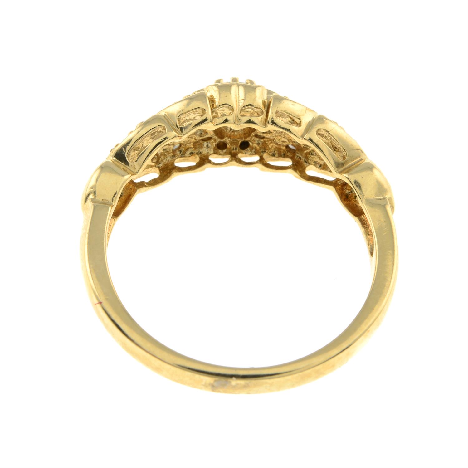 A 14ct gold vari-cut diamond foliate band ring. - Image 2 of 2