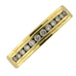 An 18ct gold brilliant-cut diamond half eternity ring.