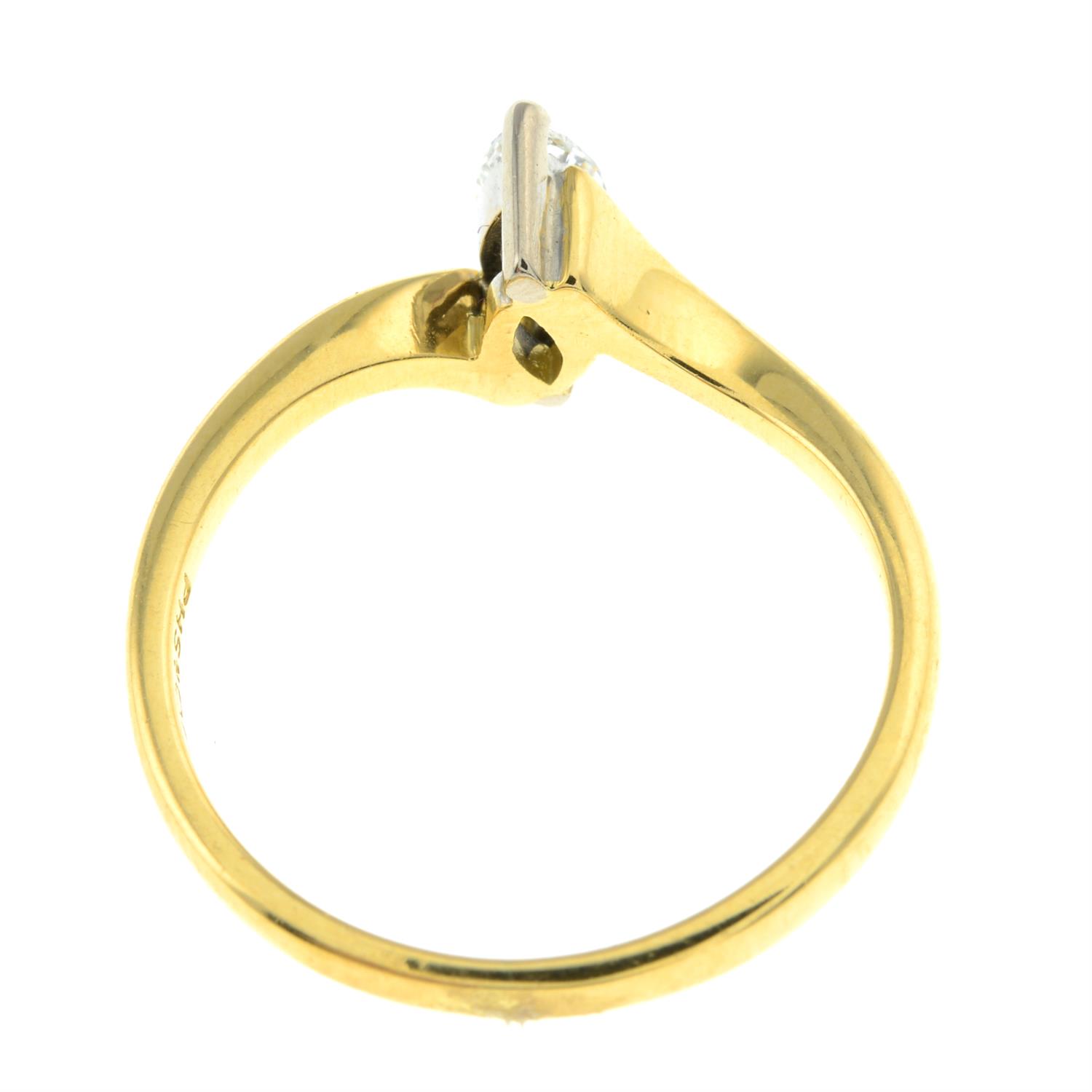 An 18ct gold marquise-shape diamond single-stone ring. - Image 2 of 2