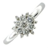 An 18ct brilliant-cut diamond cluster ring.