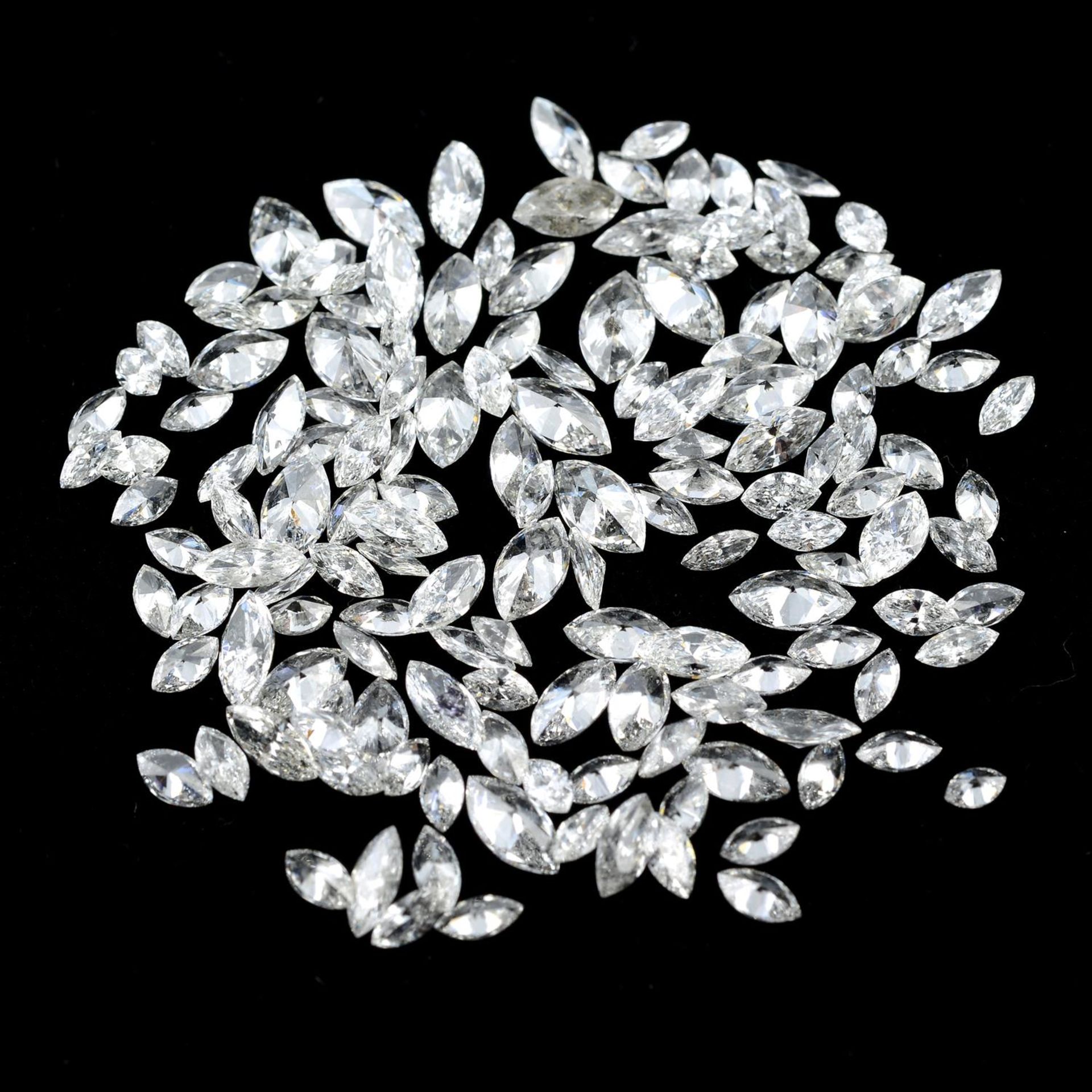 A selection of marquise-shape diamonds, approximate total weight 6.60cts.