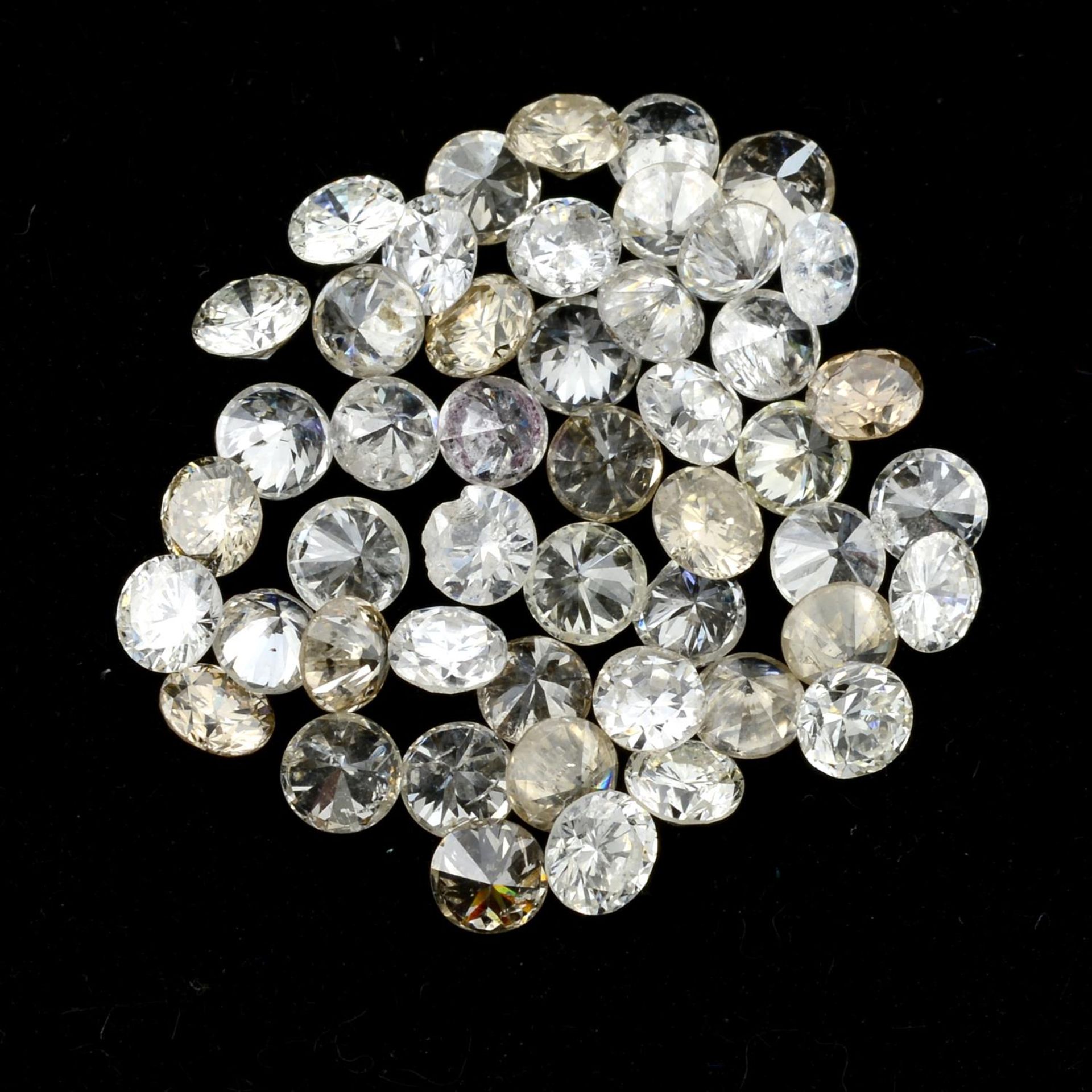A selection of round brilliant-cut diamonds, total weight 2.61cts.