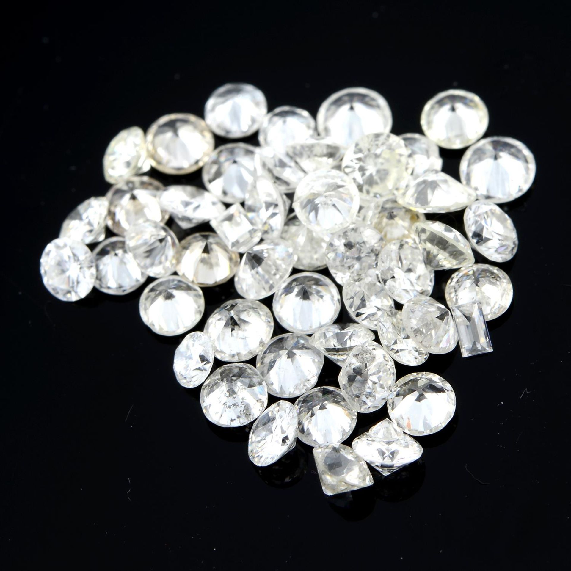 A selection of vari-cut diamonds, total weight 5.41cts.
