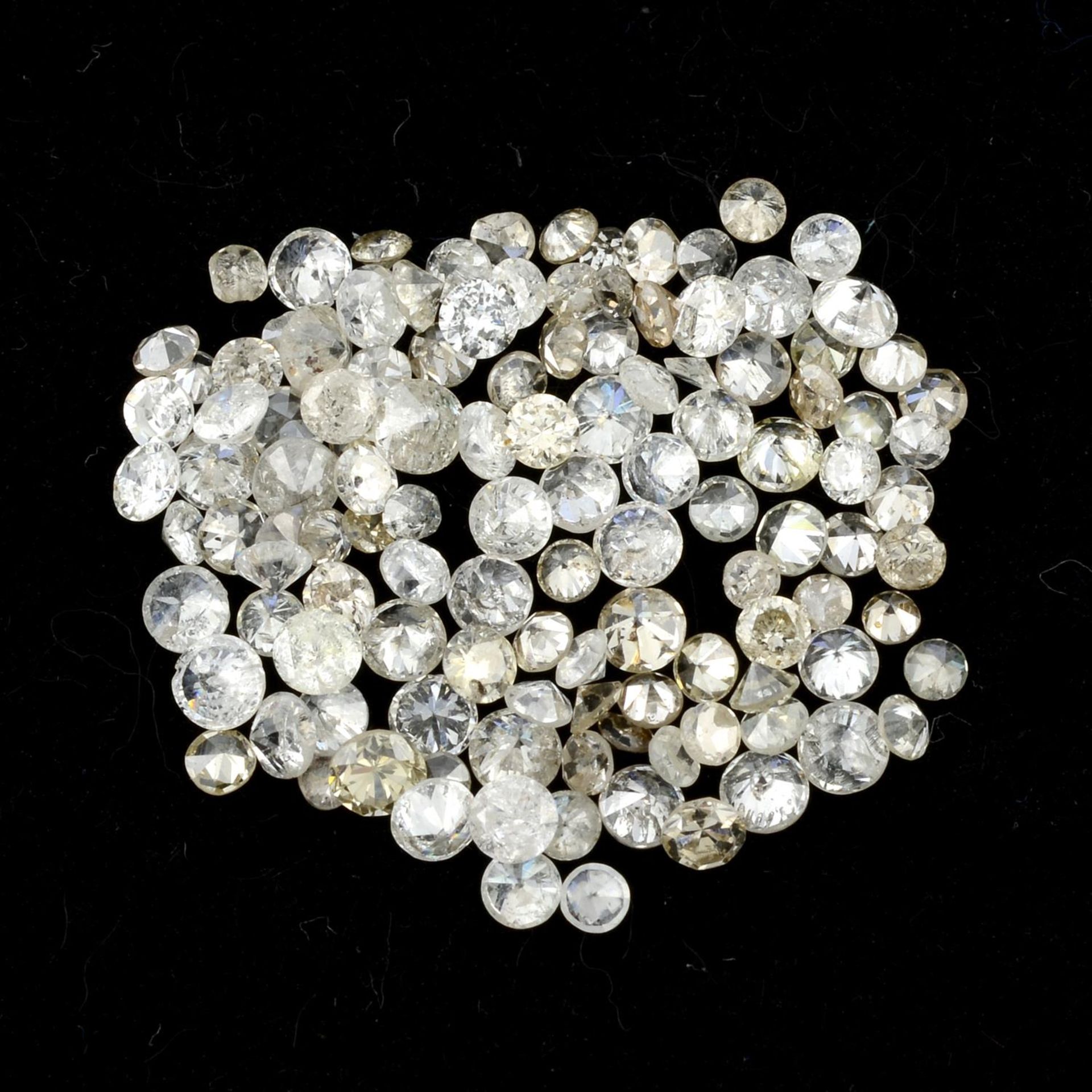 A selection of round brilliant-cut diamonds, total weight 2.96cts.