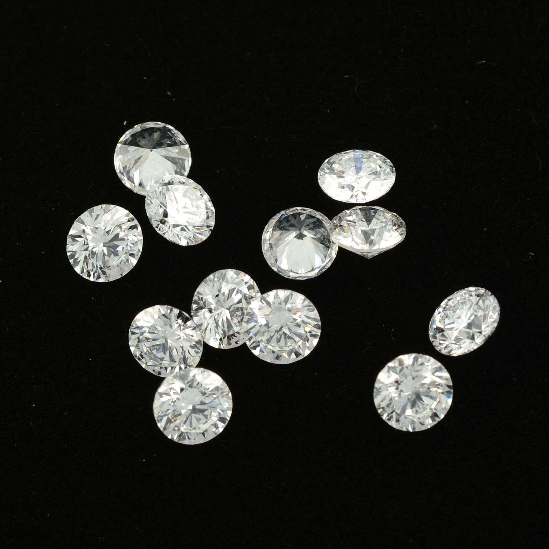 A selection of round brilliant-cut diamonds, approximate total weight 2.10cts.