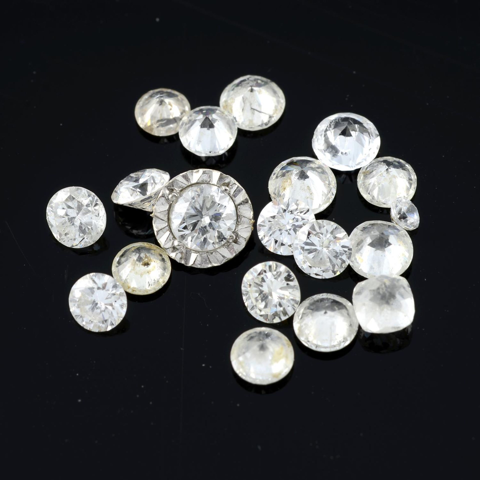 A selection of round brilliant and old-cut diamonds, approximate total weight 4.88ct.