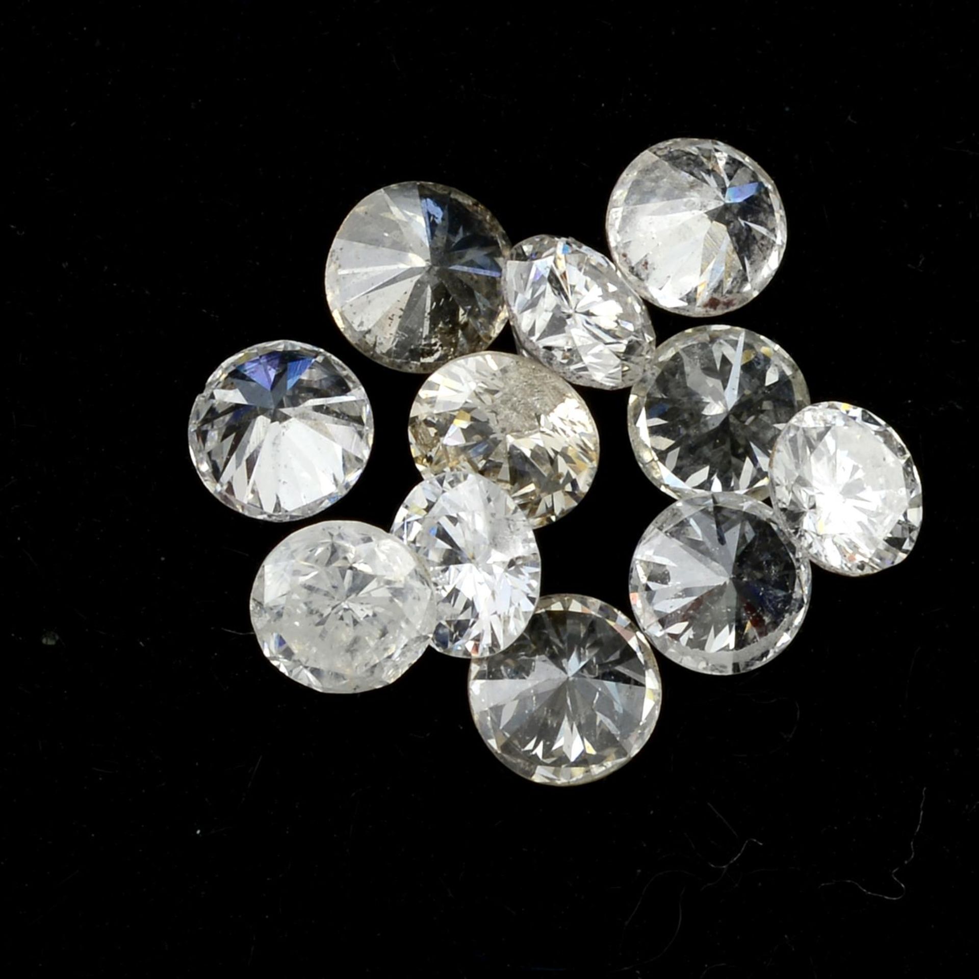 A selection of round brilliant-cut diamonds, total weight 1.02cts.