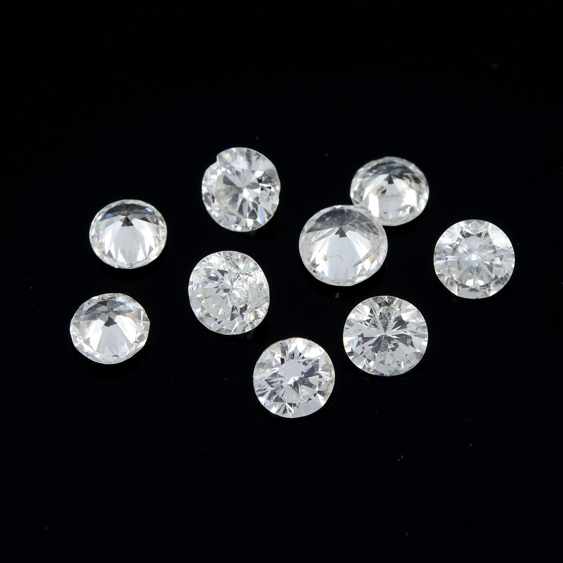 A selection of round brilliant-cut diamonds, total weight 1.77cts.