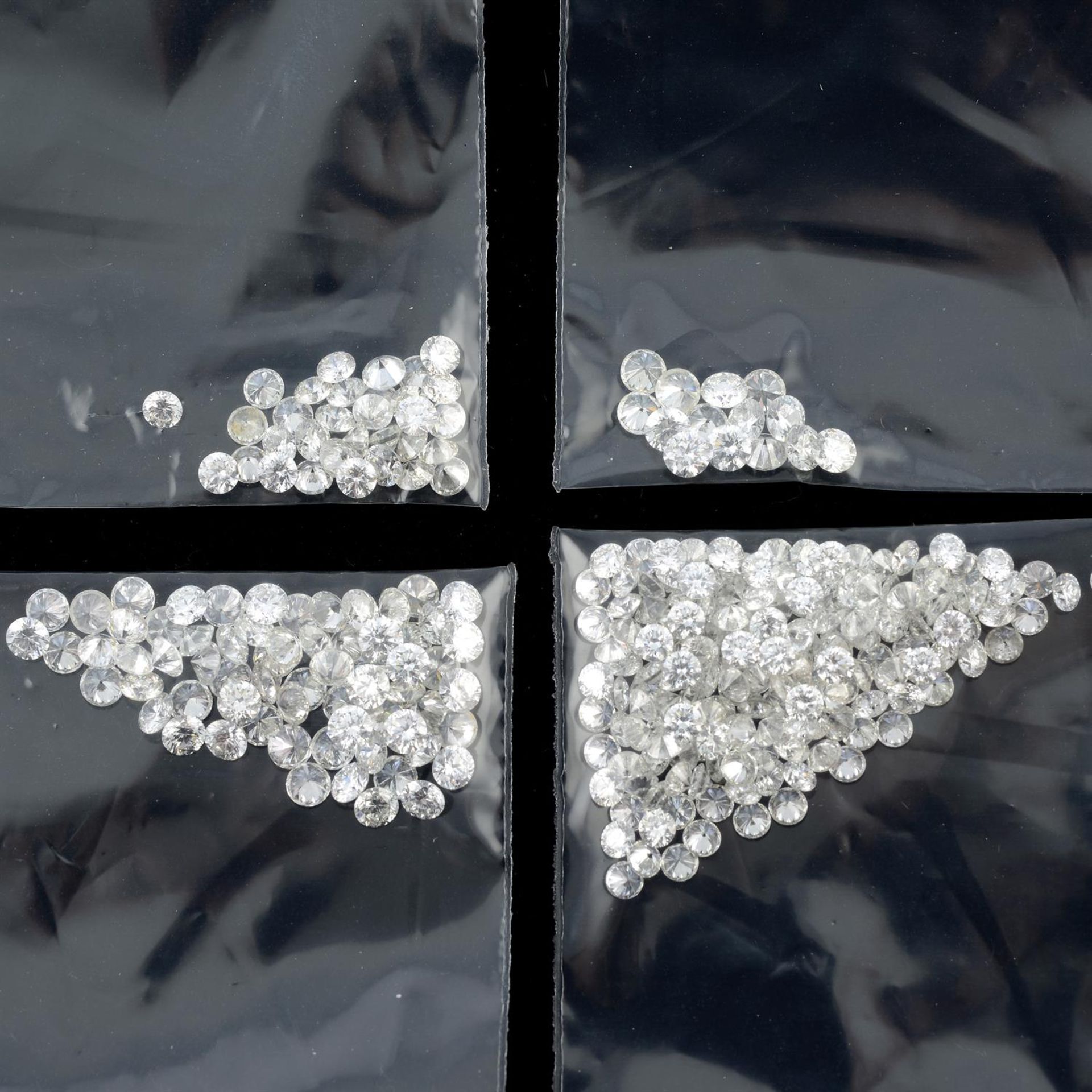 A selection of vari-cut diamonds, approximate total weight 17.86cts.