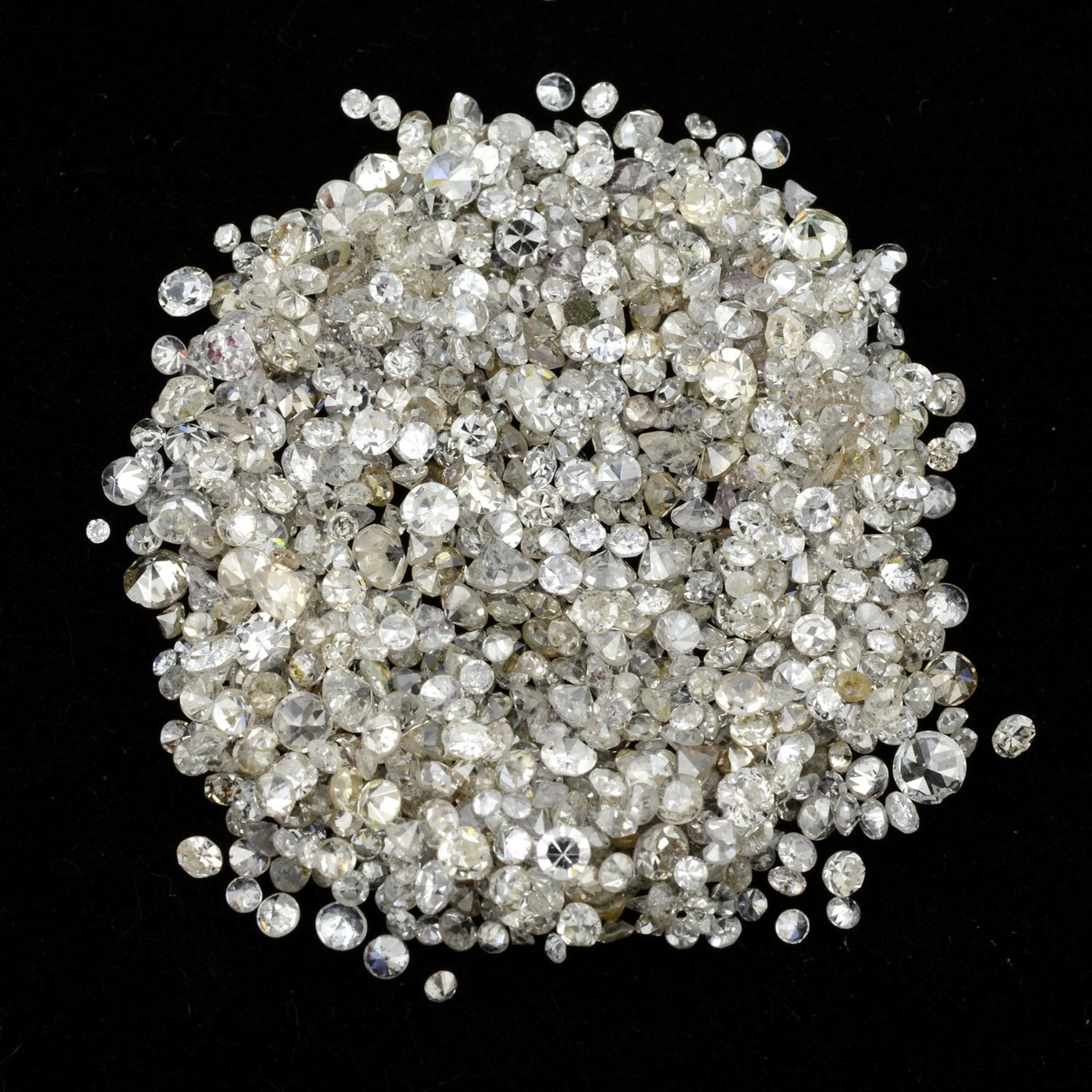 A selection of vari-cut diamonds, total weight 12.57cts.