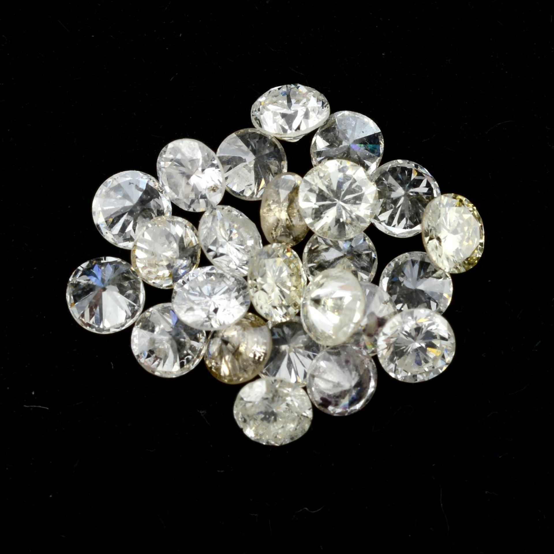 A selection of round brilliant-cut diamonds, total weight 1.75cts.