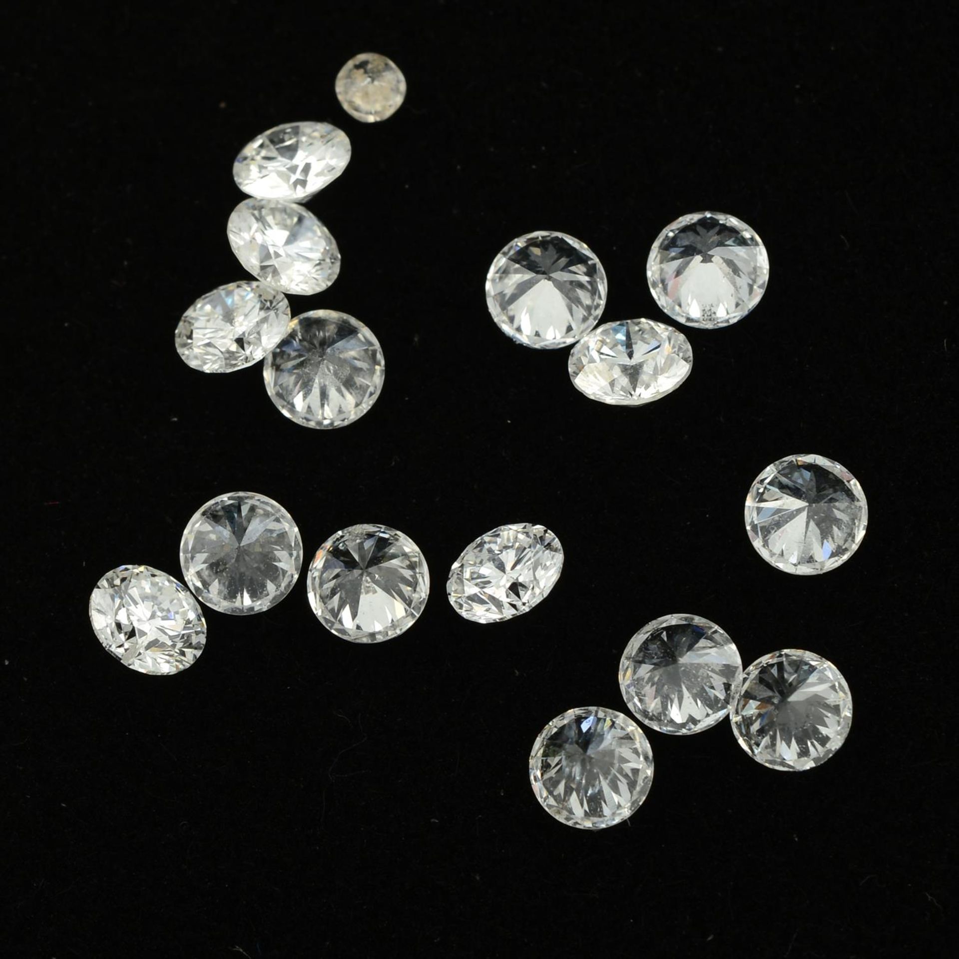 A selection of round brilliant-cut diamonds, approximate total weight 2.13cts.