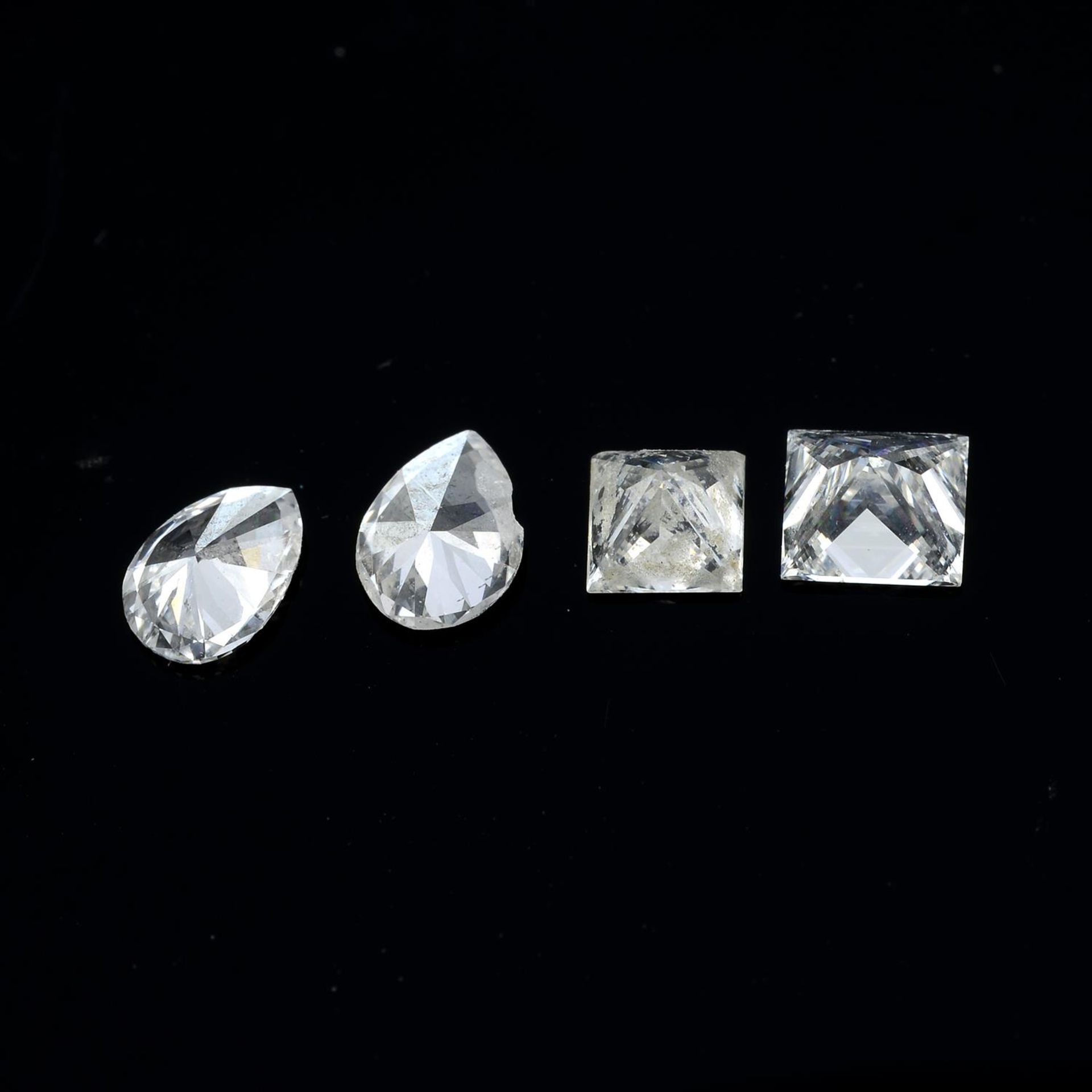 Four fancy-cut diamonds, total weight 0.68cts. - Image 2 of 2