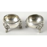 A pair of Victorian silver open salts.