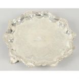 A William IV silver small salver.