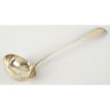 An early Victorian Scottish silver soup ladle.