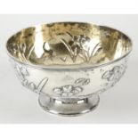 A Chinese export silver pedestal bowl.