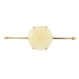 An early to mid 20th century 9ct gold opal bar brooch.